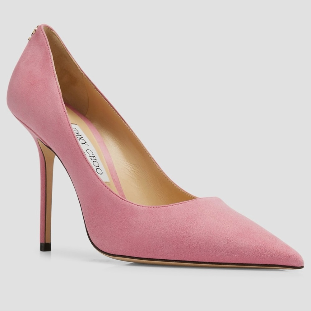 NIB Jimmy Choo “Love” Pink Suede Pumps Sz 39.5